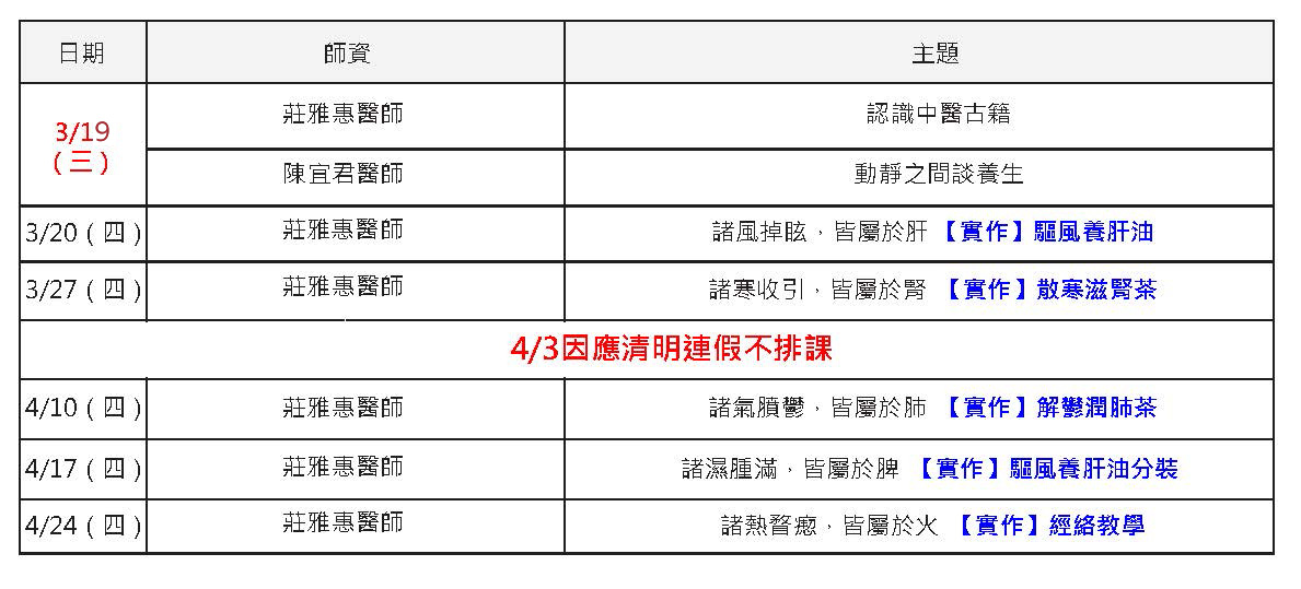 陰陽課表